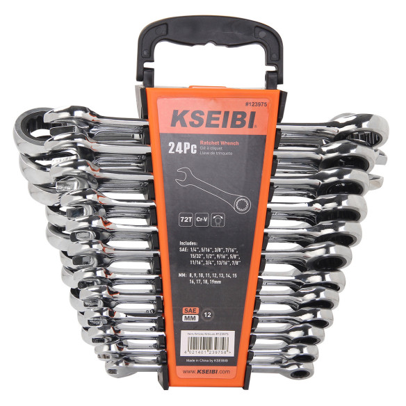 طقم مفاتيح شق وحلق طقطقة 24 قطعة للمهندسين | KSEIBI