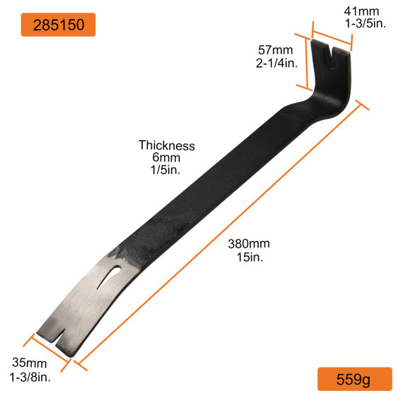 Υψηλής ποιότητας λοστός ξήλωσης 380×35×6 mm για εύκολη εργασία | KSEIBI