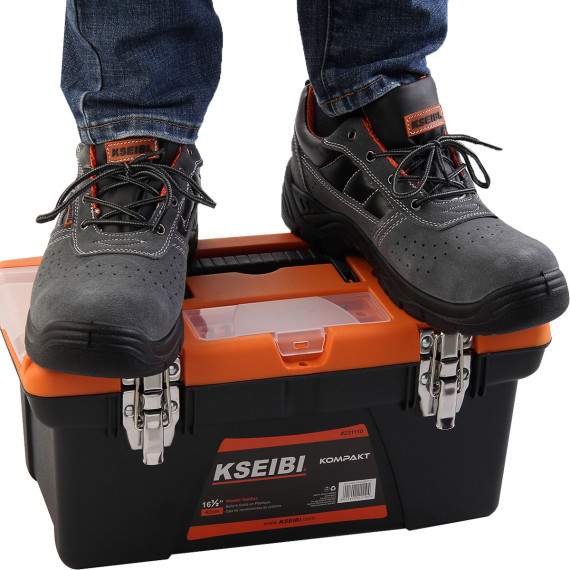 Caixa de Ferramentas de Plástico com Fechadura de Aço Resistente | KSEIBI