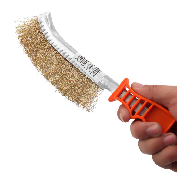 "Professional Plastic Hand Brush with Brass Coated Bristles for Efficient Cleaning | KSEIBI"