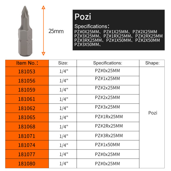 Embout de tournevis Phillips 1/4" de haute qualité | KSEIBI