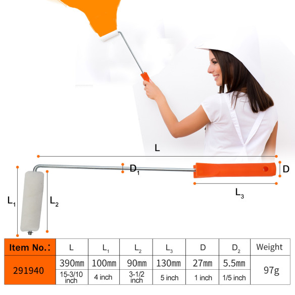 Professional Mini Paint Roller 100x10mm - Quality Tools for Precision Painting | KSEIBI