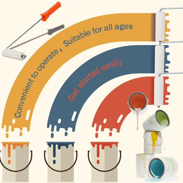 Hochwertige Mini-Farbrolle 100x10mm für präzises Streichen | KSEIBI