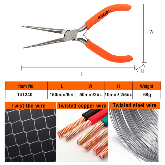 High-Quality Mini Long Nose Plier/PVC for Precision Work | KSEIBI