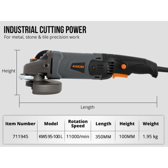 Amoladora angular 125mm 950W para trabajos pesados | KSEIBI
