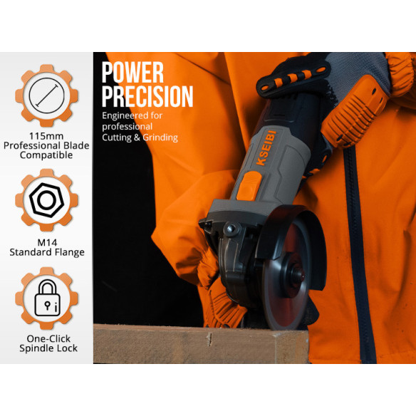 سنگ‌زنی زاویه‌ای KWS 85-115، 115 میلی‌متر، 850 وات - بهترین ابزار برای سنگ‌زنی | KSEIBI