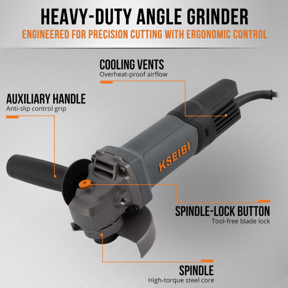 High-performance 100mm Angle Grinder for Precision Cutting and Grinding | KSEIBI