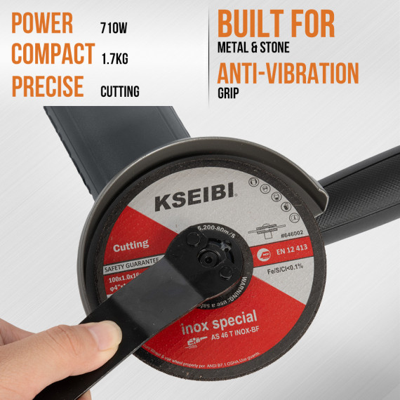 Rebarbadora Angular Kws 71-100: Potência de 750w e Disco de 100mm | KSEIBI