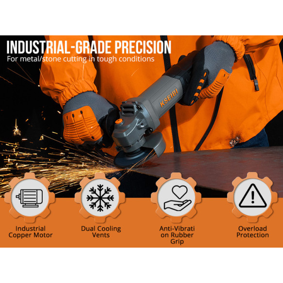 High-performance 100mm Angle Grinder for Precision Cutting and Grinding | KSEIBI