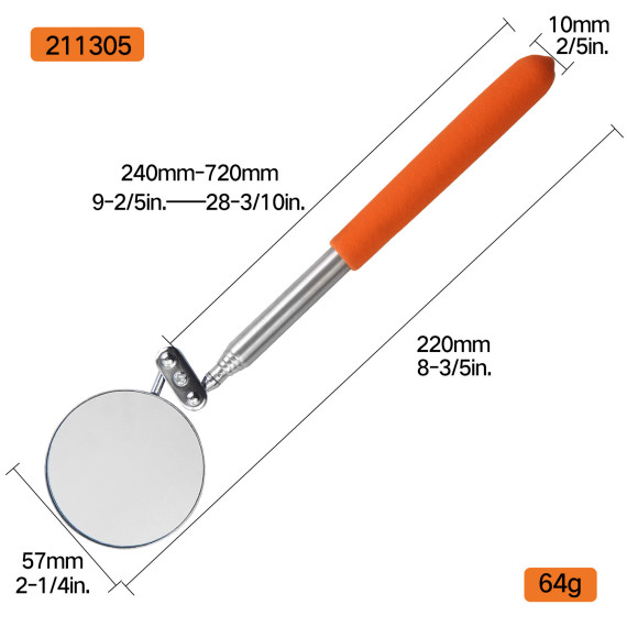 Miroir d'inspection à arbre fixe pour mécaniciens professionnels | KSEIBI