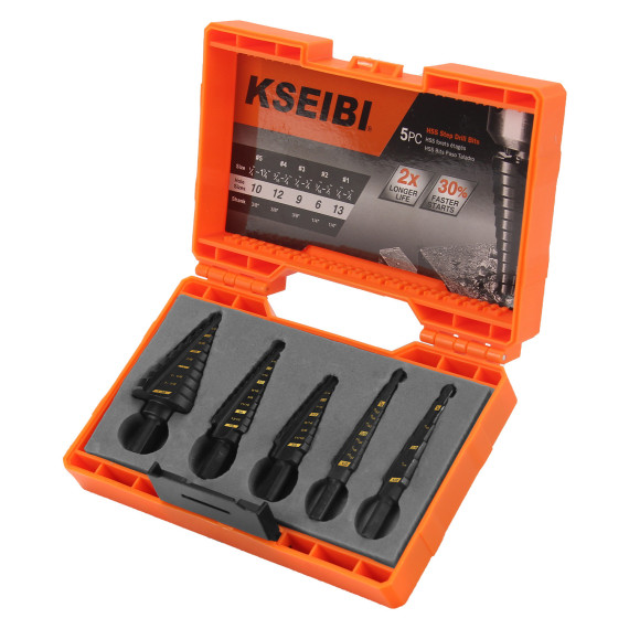 High-Speed Steel Step Drill Bit Set for Precision Drilling | KSEIBI