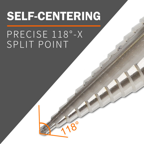 High-Speed Steel Step Drill Bits Set in Iron Box | KSEIBI