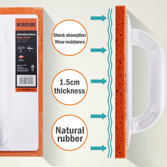 Frattazzo in spugna con manico in plastica resistente e pratico | KSEIBI