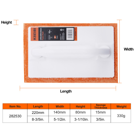 Hochwertiges Schaumstoff-Putzbrett für präzises Arbeiten | KSEIBI