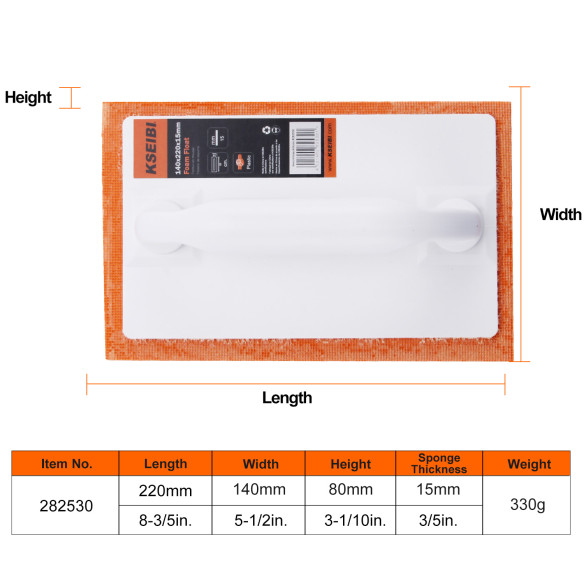 Hochwertiges Schaumstoff-Putzbrett für präzises Arbeiten | KSEIBI