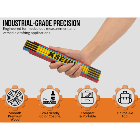 Premium Wooden Folding Ruler for Accurate Measurements | KSEIBI