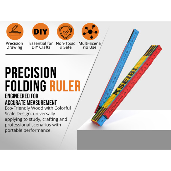 Premium Wooden Folding Ruler for Accurate Measurements | KSEIBI