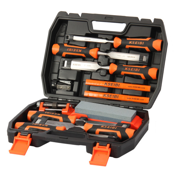 Ensemble de ciseaux à bois ProGrip 12 pièces pour travaux de menuiserie | KSEIBI