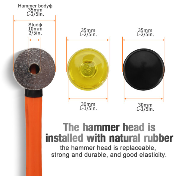 Durable Two Way Rubber Mallet ProGrip for Precision Work | KSEIBI