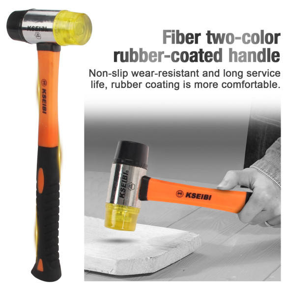 Maillet en caoutchouc double sens ProGrip pour travaux efficaces | KSEIBI