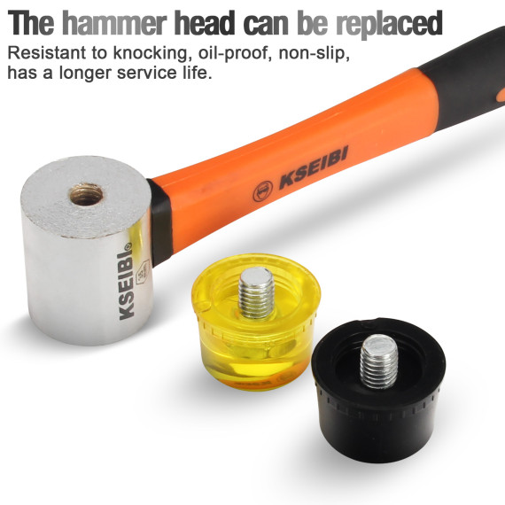Durable Two Way Rubber Mallet ProGrip for Precision Work | KSEIBI