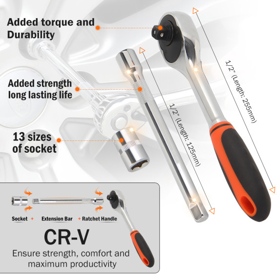 Cutie de unelte și set de unelte pentru mașini | Organizare eficientă și versatilitate | KSEIBI