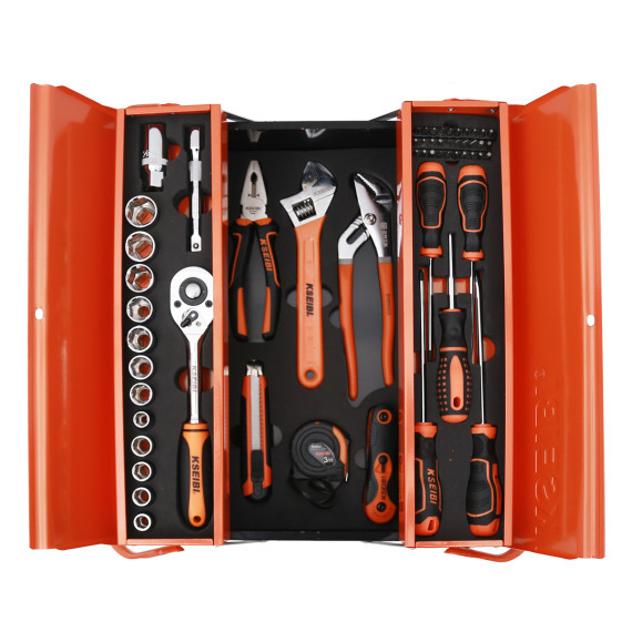 Premium 62PCS Machinist Tool Set with 3 Compartments | KSEIBI