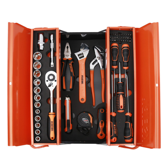 Premium 62PCS Machinist Tool Set with 3 Compartments | KSEIBI