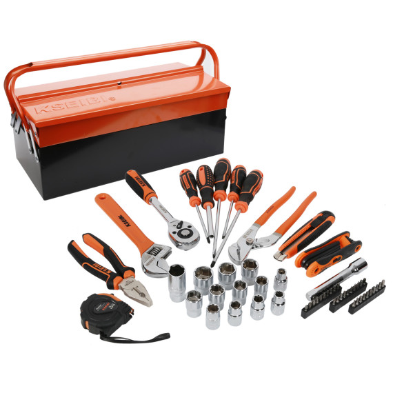 Premium 62PCS Machinist Tool Set with 3 Compartments | KSEIBI