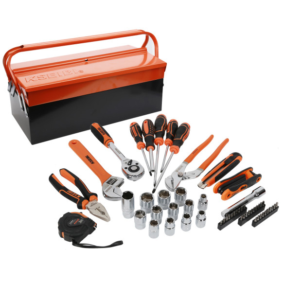 Premium 62PCS Machinist Tool Set with 3 Compartments | KSEIBI