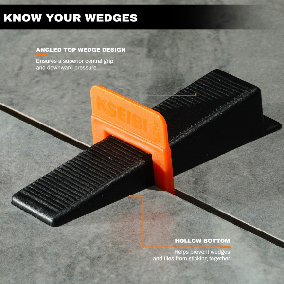 Professional Tile Leveling System Wedges for Perfect Flooring Alignment | KSEIBI