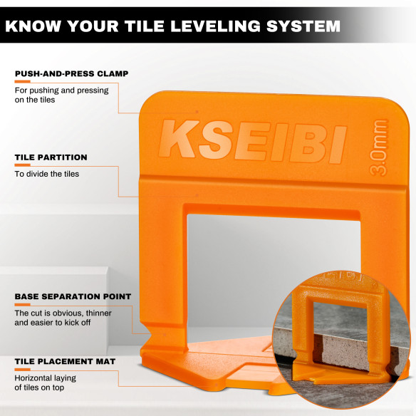 Achieve Perfectly Level Tiles with Our Innovative Tile Leveling System Clips | KSEIBI