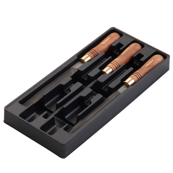 Conjunto de limas de acero/OPTIWOOD 3 piezas para trabajos precisos | KSEIBI