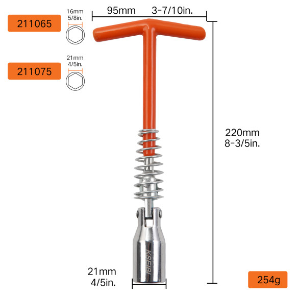 Hochwertiger Zündkerzenschlüssel für präzise Reparaturen | KSEIBI
