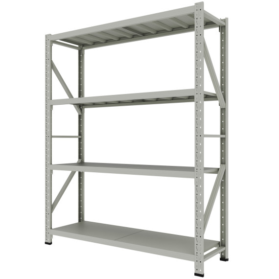 Steel Freestanding 4‑Tier Storage Shelf 2.5m White Powder-Coated | KSEIBI