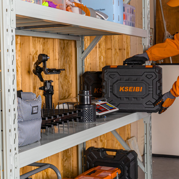 Scaffale autoportante in acciaio 2,5 m 4 ripiani 200kg | KSEIBI