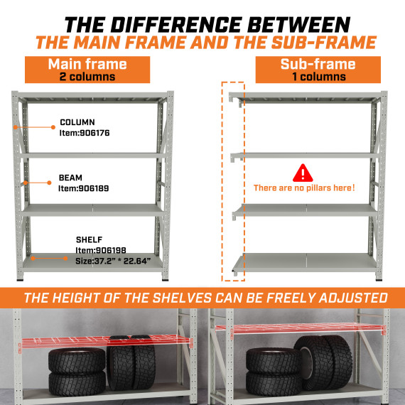 Μεταλλικό Ράφι Αποθήκευσης 2,5 μ Λευκό 4 Ράφια Ρυθμιζόμενα | KSEIBI