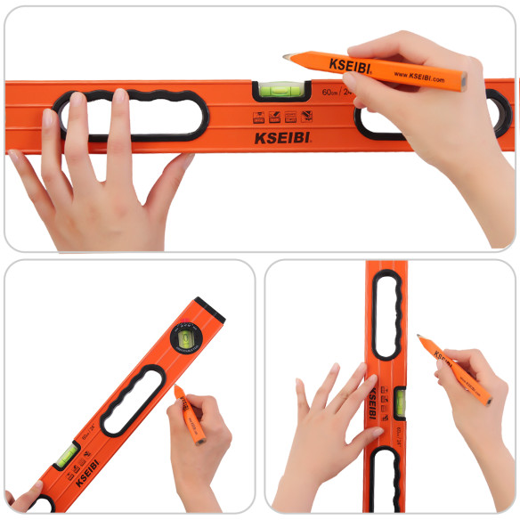 Professional Precision Spirit Level with Three Vials for Accurate Measurements | KSEIBI