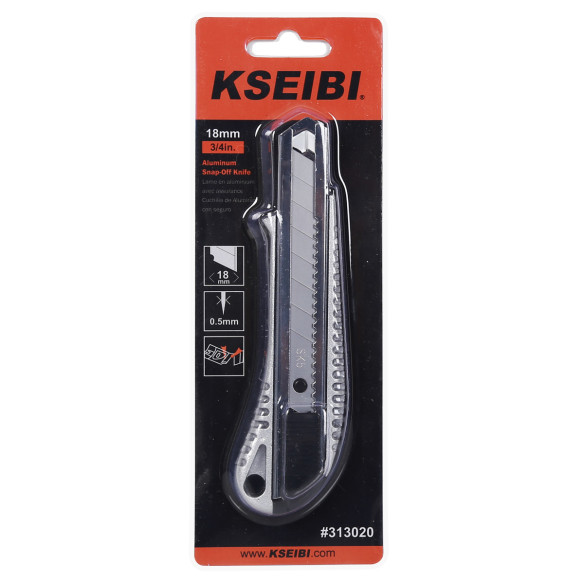 Cuchillo de aluminio snap-off 18mm resistente y duradero | KSEIBI