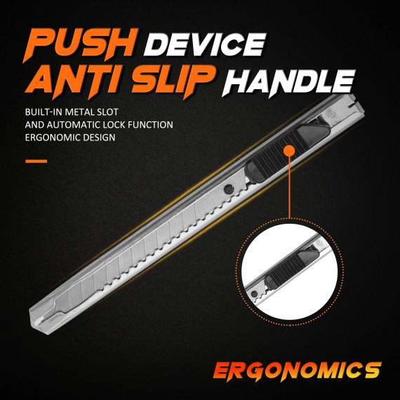 Couteau utilitaire en aluminium à lame amovible - 9mm pour bricolage | KSEIBI