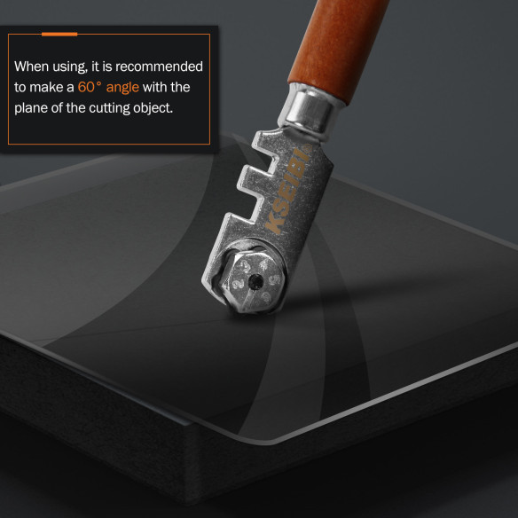 Tagliavetro a 6 rotelle professionale con manico in legno | KSEIBI