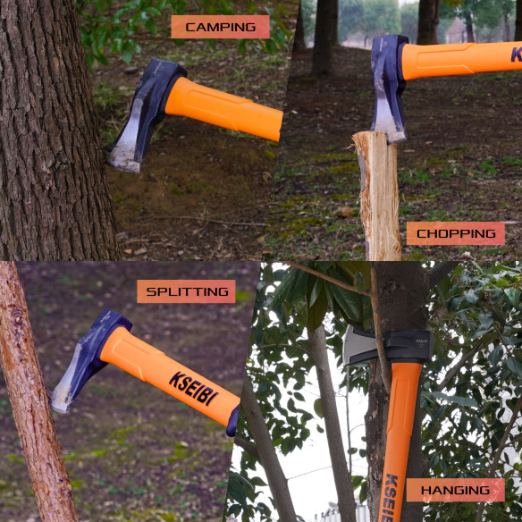 High-Quality Splitting Axe With Fiberglass Handle for Efficient Wood Splitting | KSEIBI
