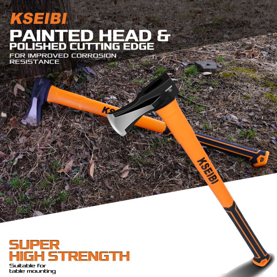 High-Quality Splitting Axe With Fiberglass Handle for Efficient Wood Splitting | KSEIBI