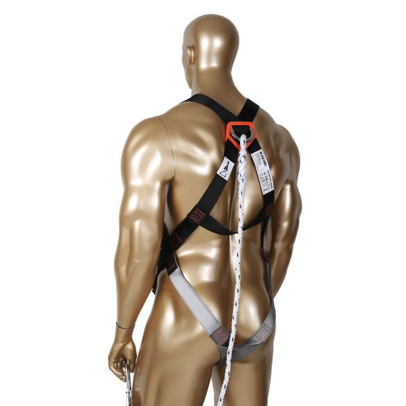 Arnés de seguridad con lanyard de cable retorcido: Kit completo para trabajos en altura | KSEIBI