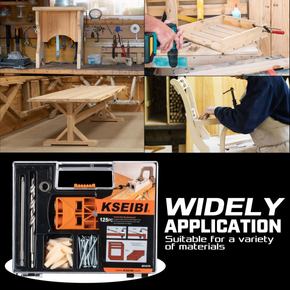 Präzises Kunststoff-Hd-Taschenloch-Jig-Set für professionelle Holzbearbeitung | KSEIBI