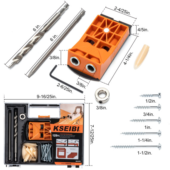 Präzises Kunststoff-Hd-Taschenloch-Jig-Set für professionelle Holzbearbeitung | KSEIBI