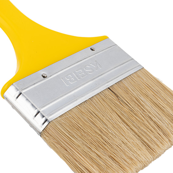 Pinceau à peinture à manche en plastique blanc - jaune de qualité supérieure | KSEIBI