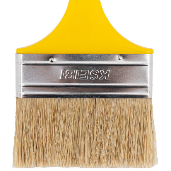 Brocha de pintura con mango blanco - amarillo | KSEIBI