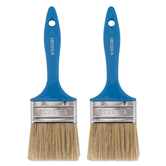High-Quality Plastic Handle White Paint Brush - Light Blue for Precise Painting | KSEIBI