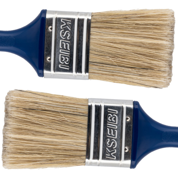 Pincel com Cabo de Plástico - Branco - Azul Escuro 30mm para Pintura | KSEIBI